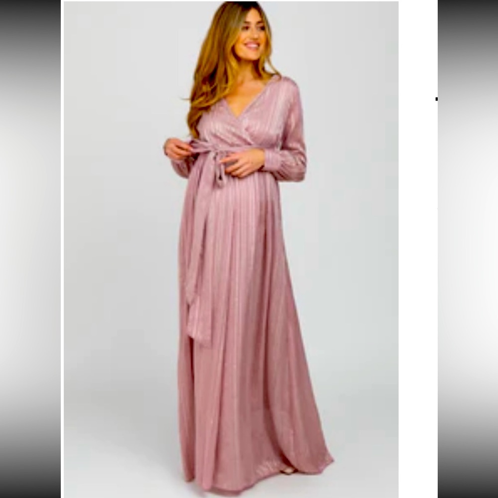 Ricarica Maternity Dress size Large maxi blush pink NWOT